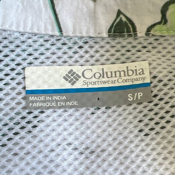 Columbia PFG Trollers Best Short Sleeve Fishing Shirt Small Green White - Picture 4 of 13